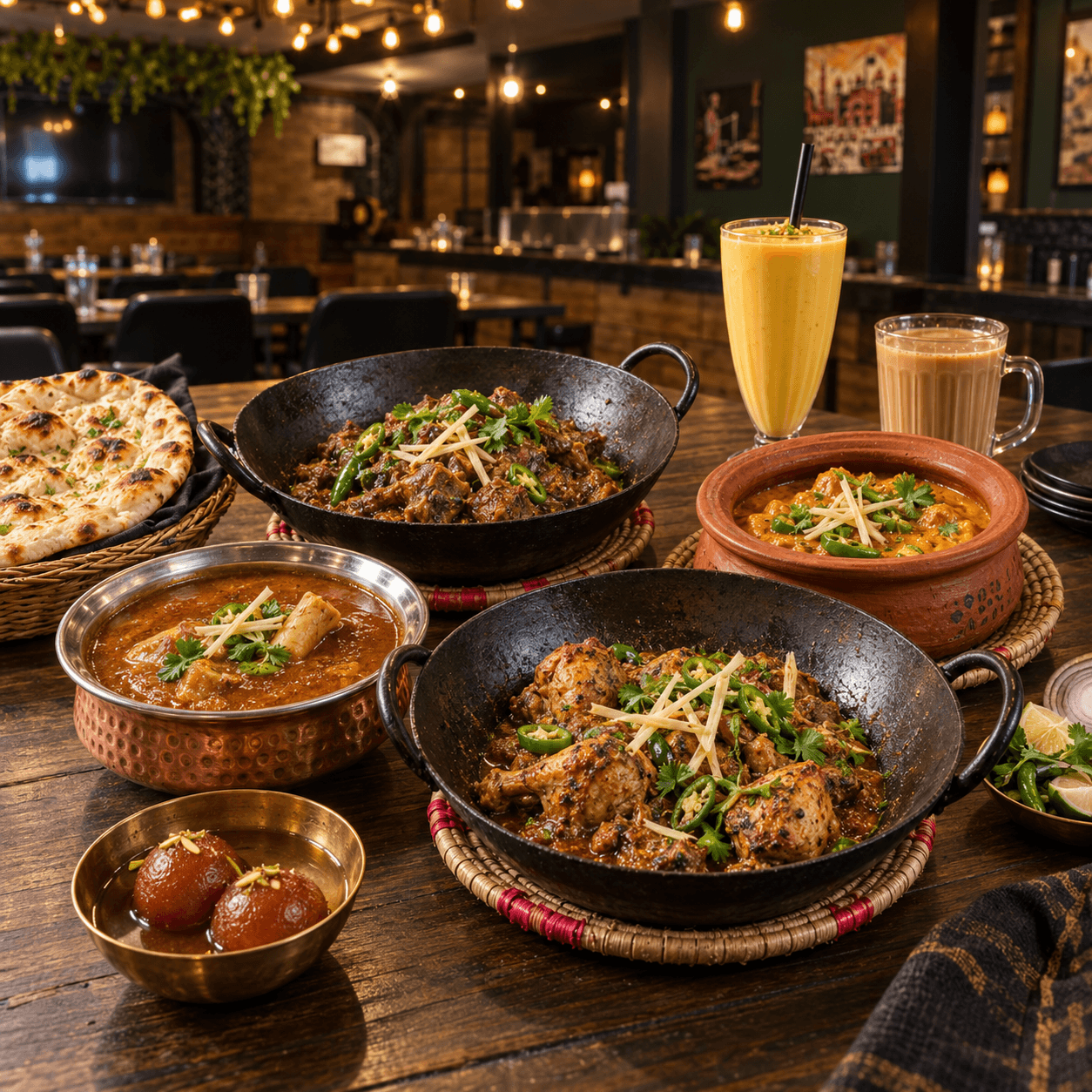 Restaurant hero background showcasing our signature dishes
